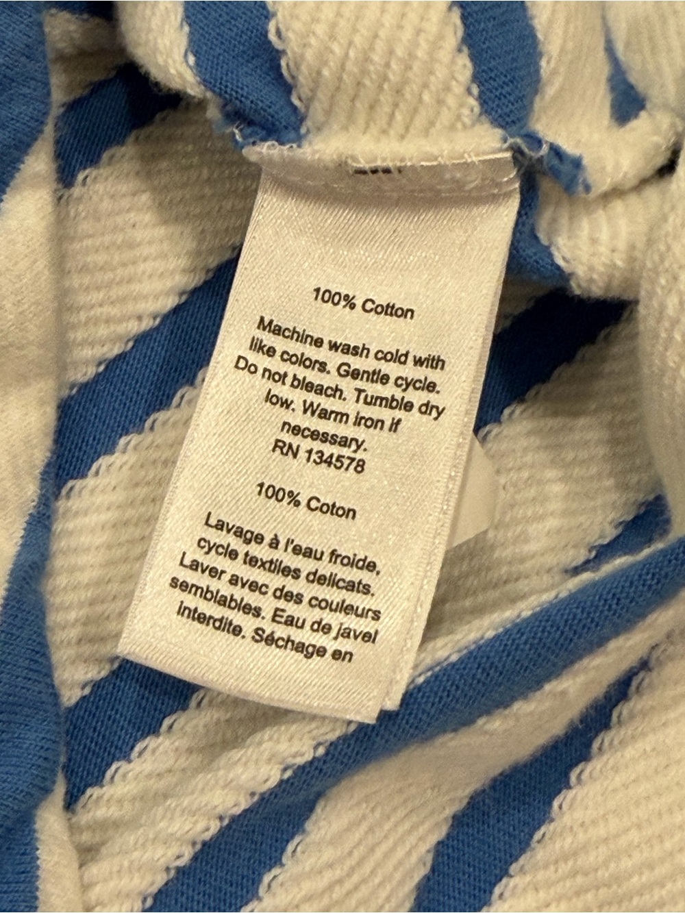 Vineyard Vines Hooded Beach Pool Striped Shep Cover Up Womens XS Blue White Swim - Picture 9 of 9